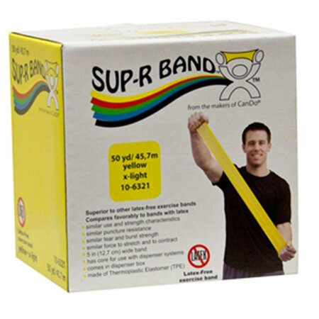 SUP-R BAND Latex Free Exercise Band, 50 Yrd Roll - Yellow, X Light Sup-R-Band-10-6321